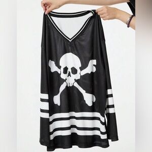 Adorable Goth Punk Grunge Oversized Skull Jersey Top ☠️